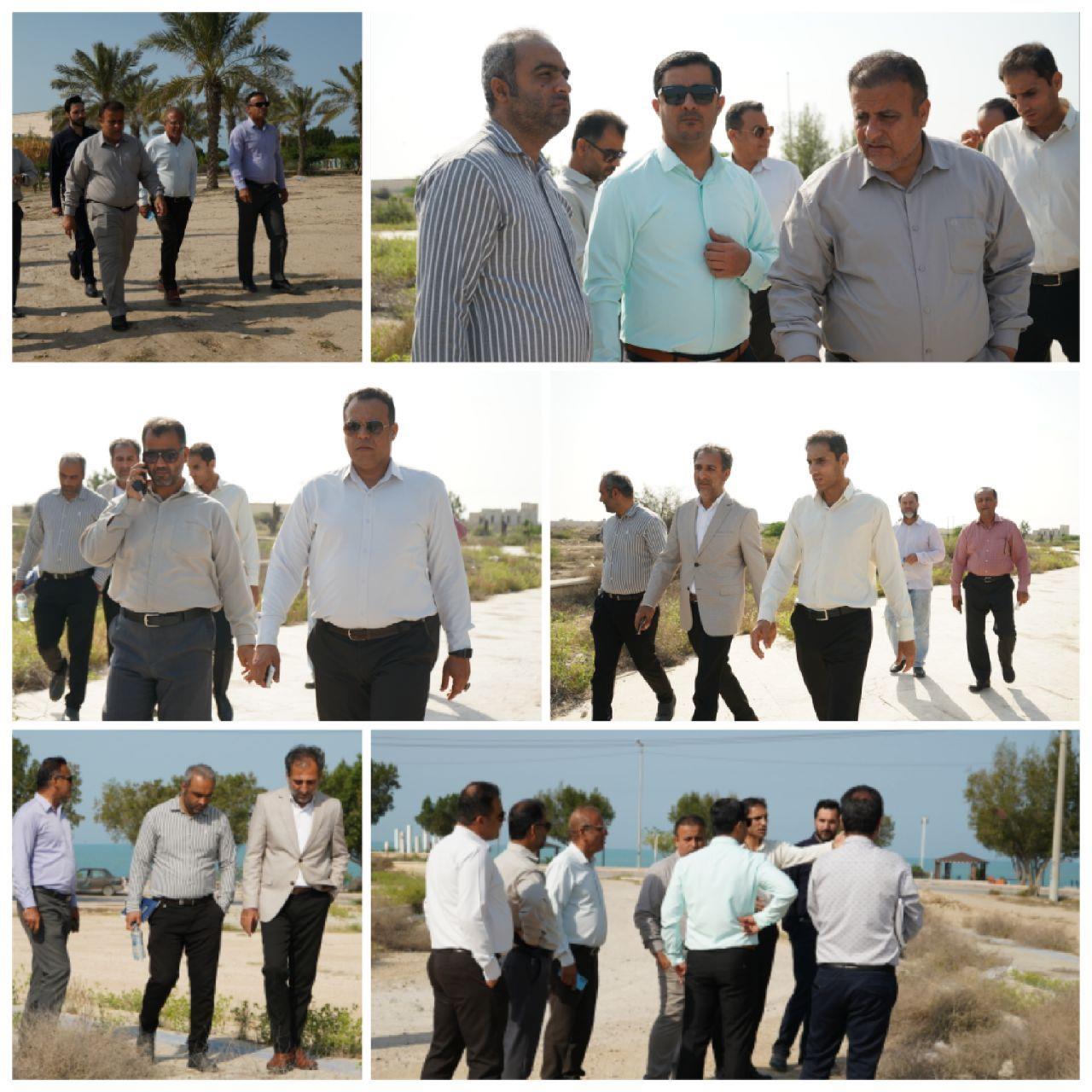 بازدید مدیران شهری از محدوده پارک لیان؛ دستور شهردار بوشهر برای بازسازی و تکمیل پارک روبروی لیان