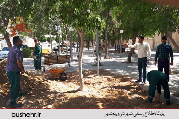 ​گوشه ایی از تلاش و فعالیت های همکاران در سازمان سیما، منظر و فضای سبز شهری شهرداری بندر بوشهر