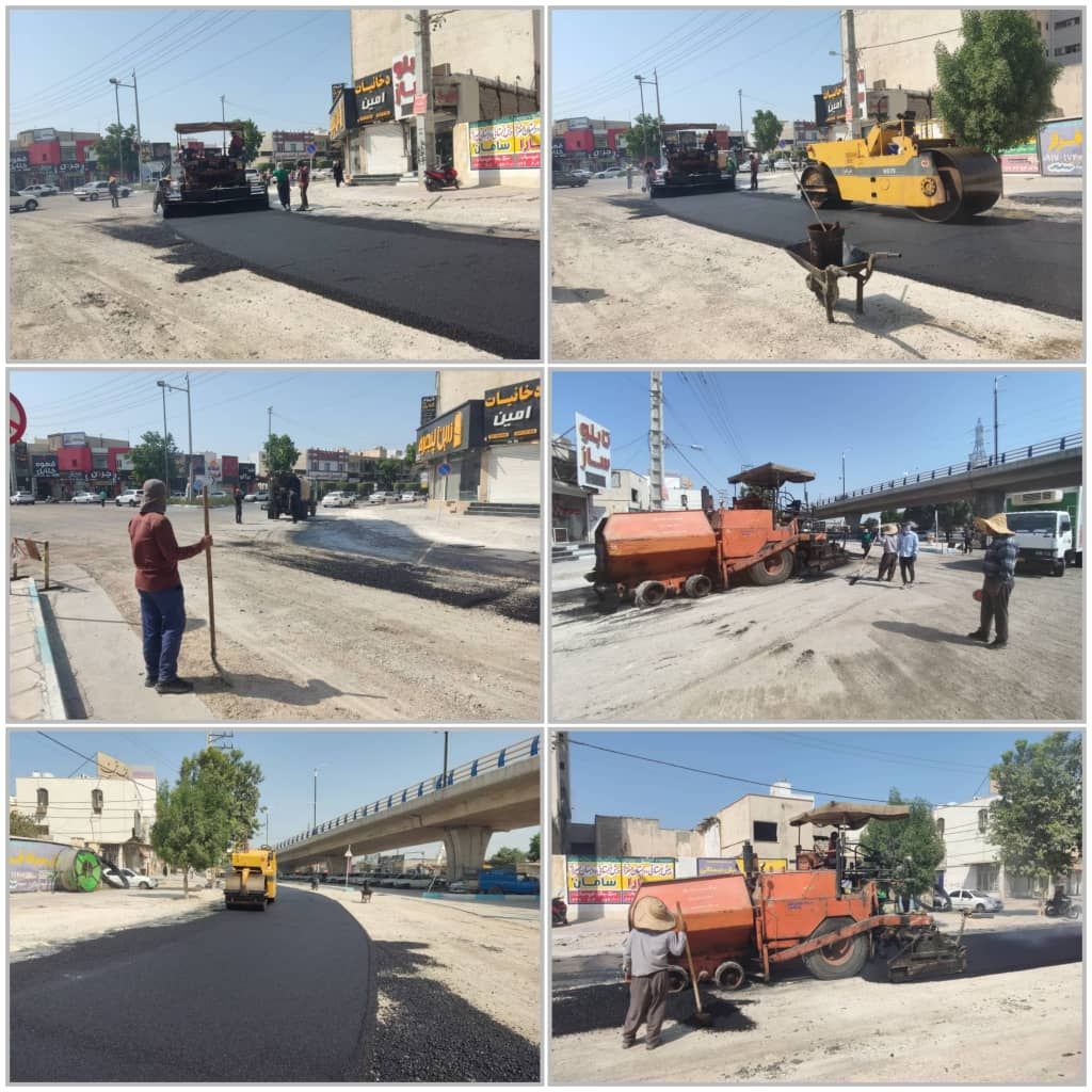 اجرای ۴ هزار تن آسفالت در معابر بوشهر/ ادامه عملیات در میدان شهید سلیمانی