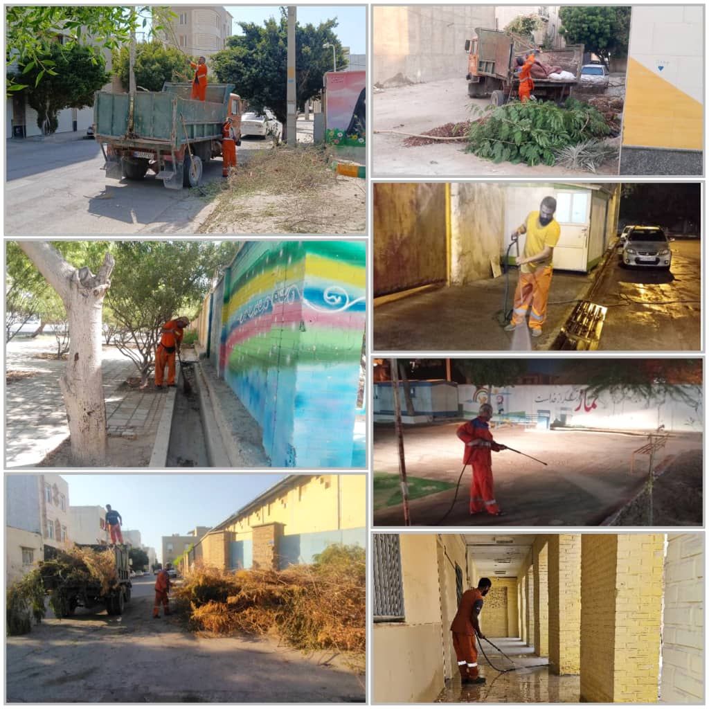 پاکسازی و شستشوی مدارس بوشهر در آستانه بازگشایی مهر