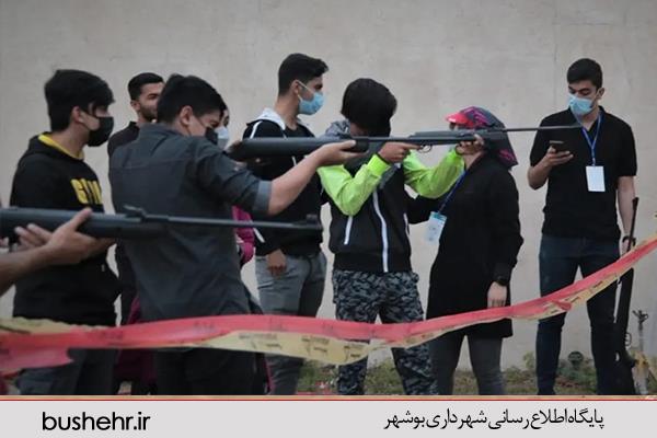 مسابقات تیراندازی با تفنگ بادی در سه بخش نوجوانان، آقایان و بانوان در استادیوم شهیدبهشتی برگزار گردید.