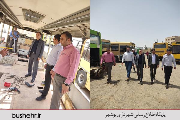 بازدید شهردار بندر بوشهر از کارگاه بهسازی اتوبوس های درون شهری در رباط کریم
