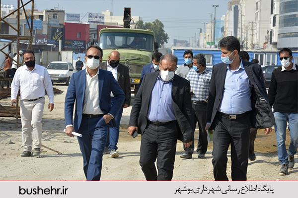 بازدید شهردار بندر بوشهر از روند اجرایی تقاطع غیر همسطح شهید سردار سلیمانی